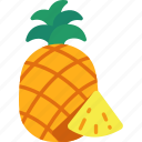 pineapple, with, slice, fruit, food, sweet