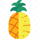 pineapple, and, half, cut, fruit, food, sweet