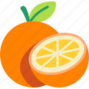 orange, with, half, cut, fruit, food, sweet