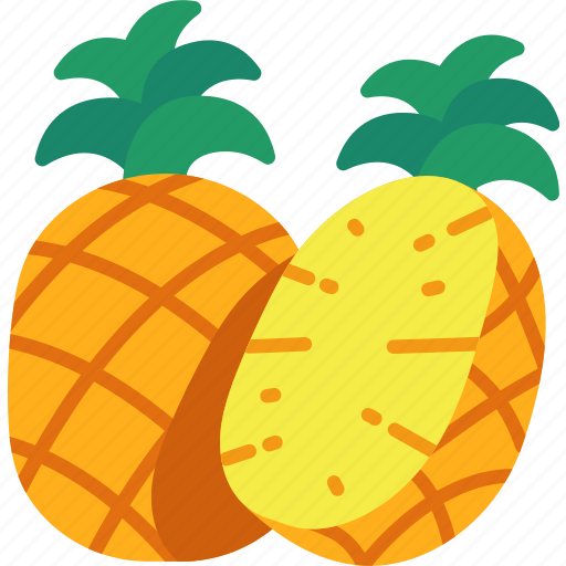 Pineapple, with, half, cut, fruit, food, sweet icon - Download on Iconfinder