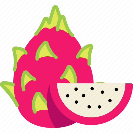 Dragon, fruit, with, sliced, half, cut, food icon - Download on Iconfinder