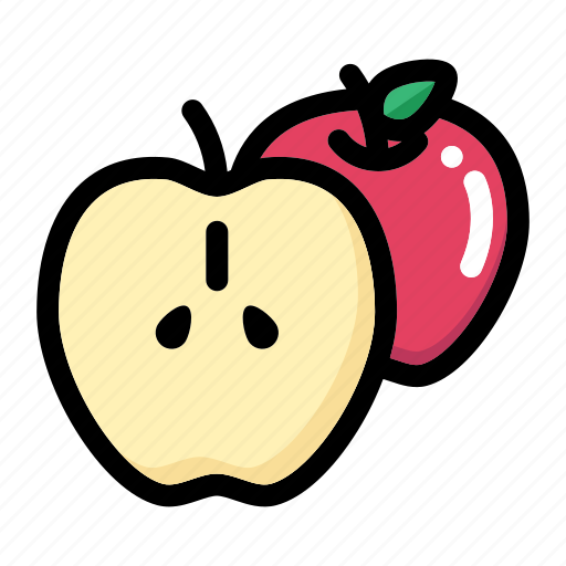 Apple, apple fruit, fresh fruit, fruit, half of apple icon - Download on Iconfinder