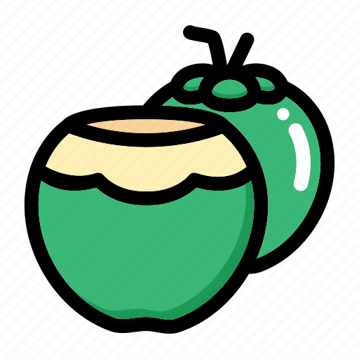 Beach, food, fruit, half of coconut, hawaii icon - Download on Iconfinder