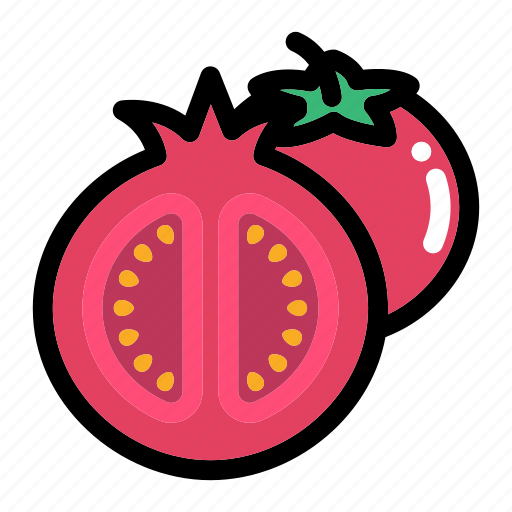 Fruit, half of tomato, healthy food, organic, vegan icon - Download on Iconfinder