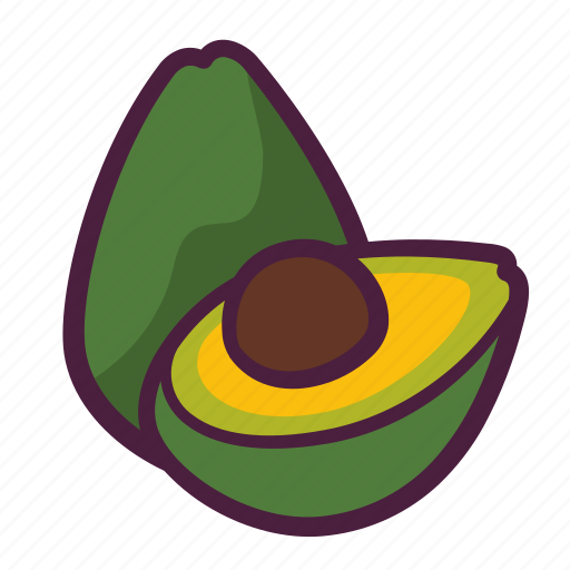Fruit, food, avocado, half, seed, alligator pear, avocado pear icon - Download on Iconfinder