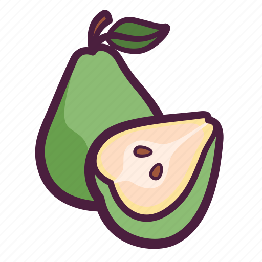 Fruit, food, pear, seeds, half, slice, fleshy icon - Download on Iconfinder