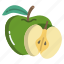 green, apple 