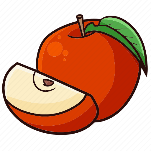 Red apple, sliced, tropical, fruit, food, healthy, dessert icon - Download on Iconfinder