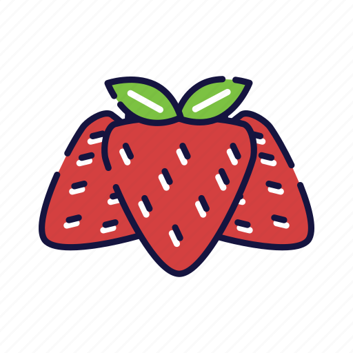 Cake, filled, fruit, juice, outline, strawberry, sweet icon - Download on Iconfinder