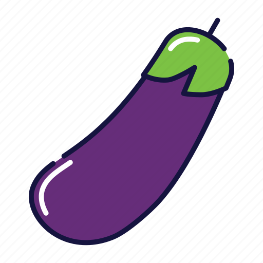 Aubergine, eggplant, filled, food, outline, vegetable, vegetarian icon - Download on Iconfinder