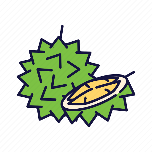 Durian, filled, fruit, outline, smelly, sweet, tropical icon - Download on Iconfinder