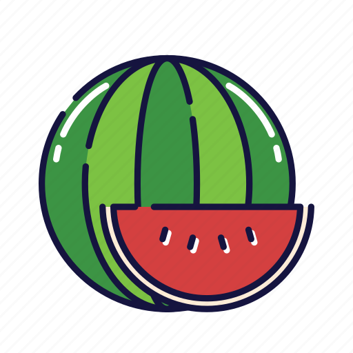 Diet, filled, fresh, fruit, organic, outline, watermelon icon - Download on Iconfinder
