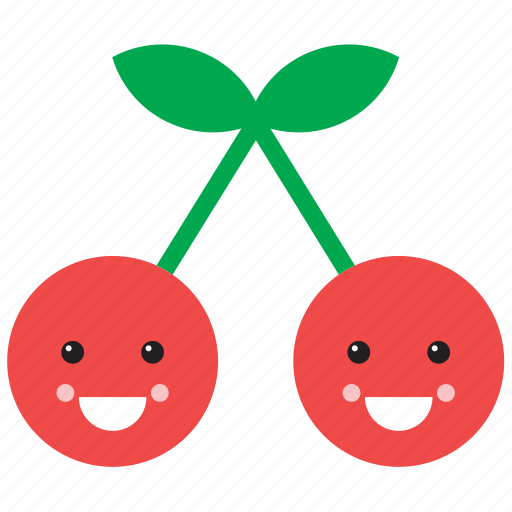 Cherry, cute, emoji, emoticon, face, food, fruit icon - Download on ...