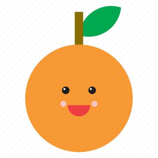 Cute, emoji, emoticon, face, food, fruit, orange icon - Download on Iconfinder
