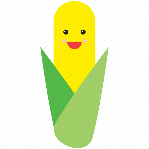 Corn, cute, emoji, emoticon, face, food, vegetable icon - Download on Iconfinder