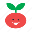 cute, emoji, emoticon, face, food, tomato, vegetable 
