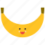 banana, cute, emoji, emoticon, face, food, fruit 
