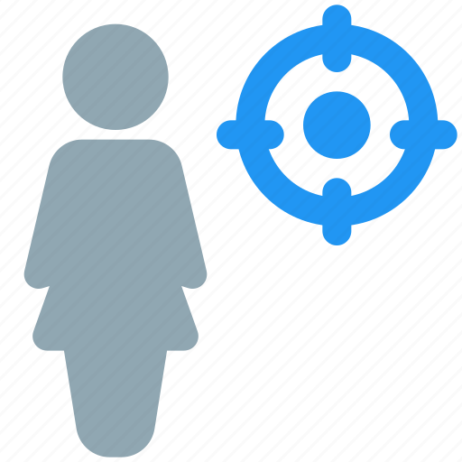 Single, woman, aim, focus icon - Download on Iconfinder