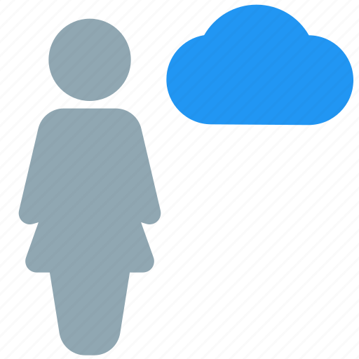 Single, woman, cloud, data icon - Download on Iconfinder