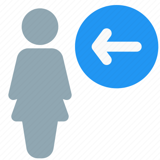 Single, woman, direction, left icon - Download on Iconfinder