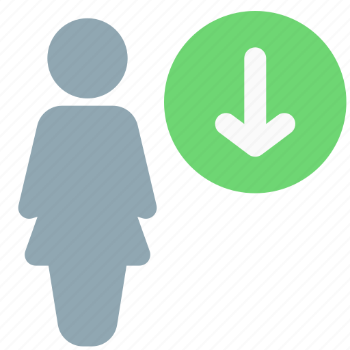 Single, woman, download, arrow icon - Download on Iconfinder