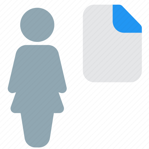 Single, woman, file, paper, document icon - Download on Iconfinder