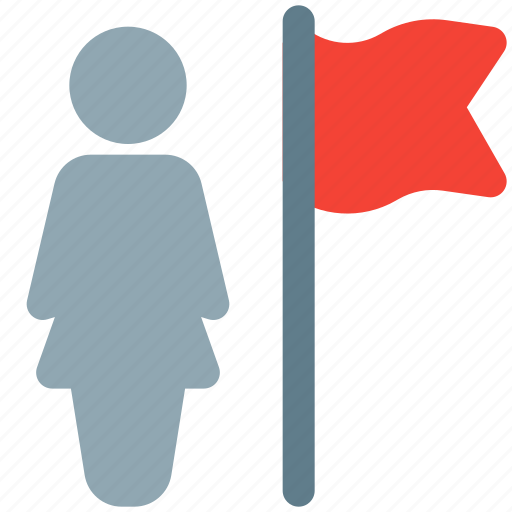 Single, woman, flag, marker icon - Download on Iconfinder