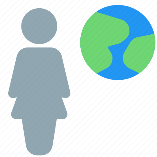 Single, woman, globe, earth icon - Download on Iconfinder