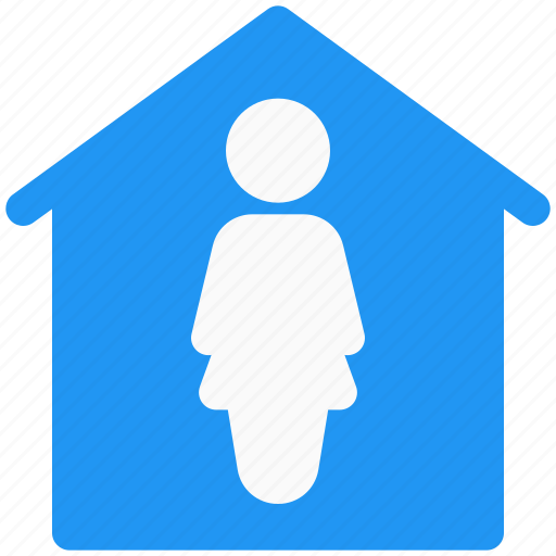 Single, woman, home, structure, house icon - Download on Iconfinder