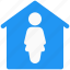 single, woman, home, structure, house 