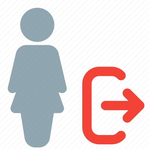 Single, woman, logout, arrow, exit icon - Download on Iconfinder