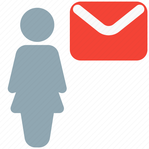 Single, woman, mail, envelope, message icon - Download on Iconfinder