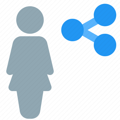 Single, woman, share, network icon - Download on Iconfinder