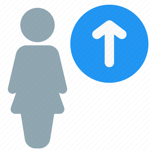 Single, woman, upload, arrow, up icon - Download on Iconfinder
