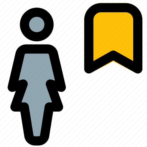 Single, woman, bookmark, save, tag icon - Download on Iconfinder