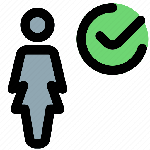 Single, woman, check, done icon - Download on Iconfinder