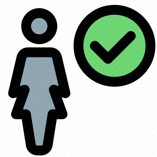 Single, woman, check, approved, done icon - Download on Iconfinder