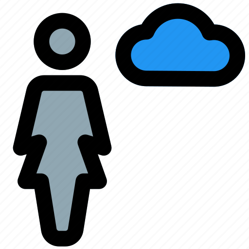 Single, woman, cloud, data, storage icon - Download on Iconfinder