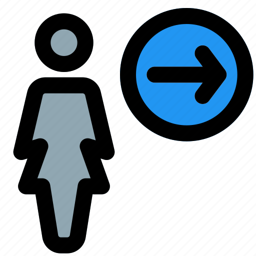 Single, woman, direction, arrow icon - Download on Iconfinder
