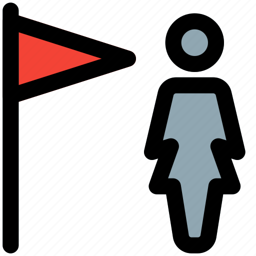 Single, woman, flag, marker icon - Download on Iconfinder