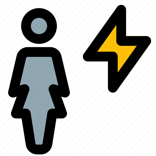 Single, woman, flash, power icon - Download on Iconfinder