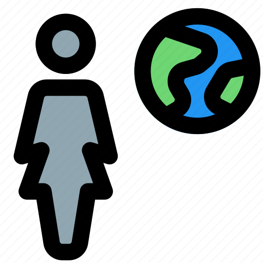 Single, woman, globe, travel icon - Download on Iconfinder