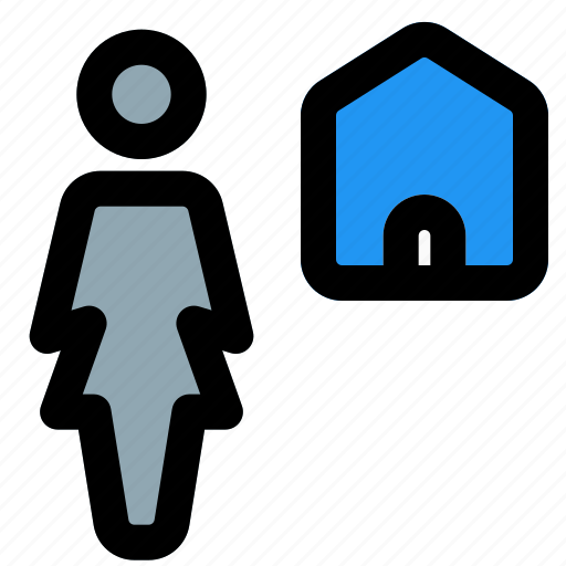Single, woman, home, house, building icon - Download on Iconfinder