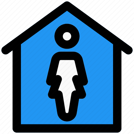 Single, woman, home, house icon - Download on Iconfinder