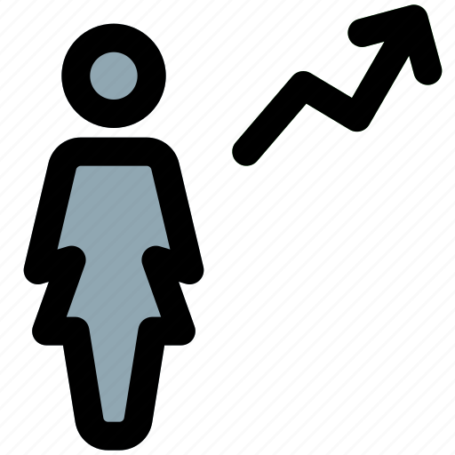 Single, woman, increase, arrow icon - Download on Iconfinder