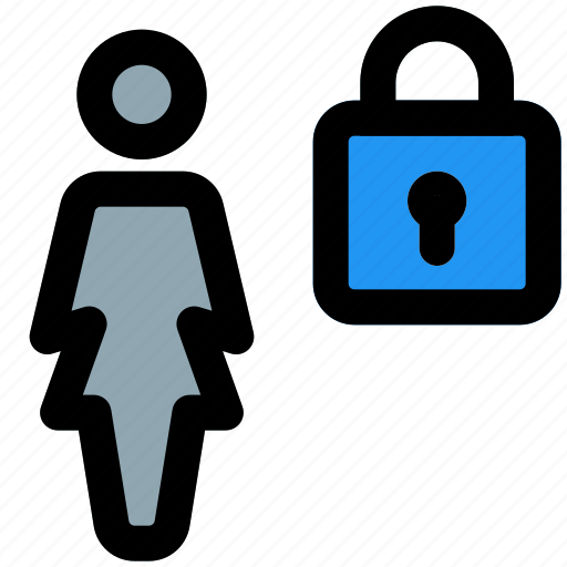 Single, woman, locked, security icon - Download on Iconfinder