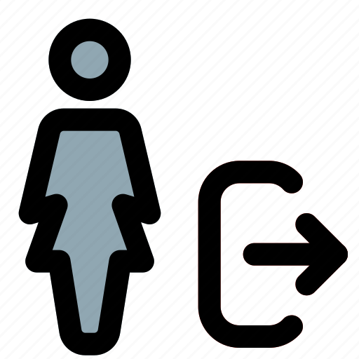 Single, woman, logout, arrow icon - Download on Iconfinder