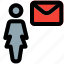 single, woman, mail, message, envelope 