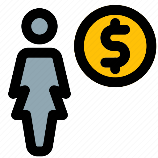 Single, woman, money, dollar, currency icon - Download on Iconfinder
