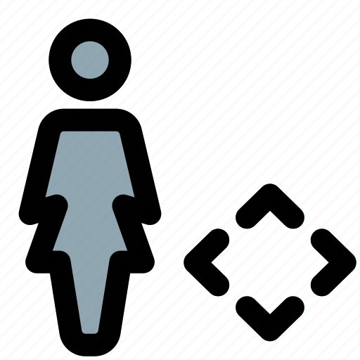 Single, woman, move, arrows icon - Download on Iconfinder